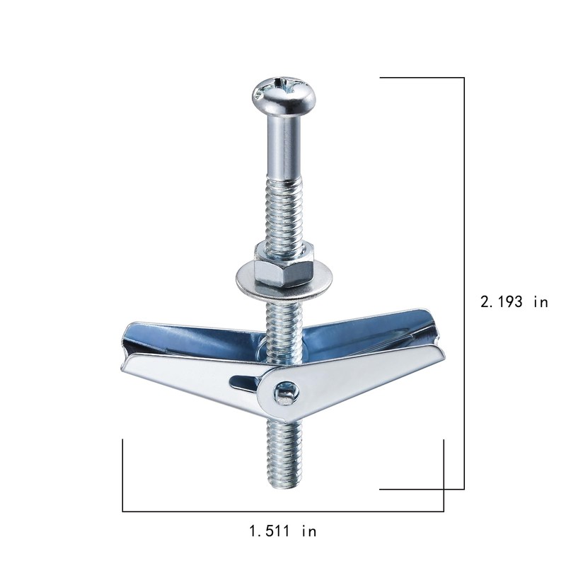 Wensilon (30 pcs) 1/8" Heavy Duty Drywall Anchors and Screws,Toggle
