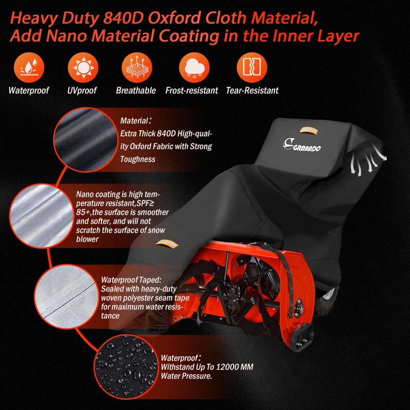 Snow Blower Cover,Heavy Duty 840D Snowblower Covers Waterproof Outdoor with