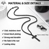 PINKDODO Mens Cross Necklace for Men Baptism Christening Religious Christian