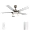 warmiplanet Ceiling Fan with Lights Remote Control, 52 Inch, Brushed