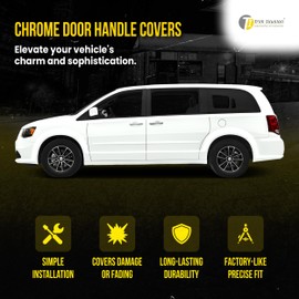 Trim Illusion Snap On Chrome Car Door Handle Cover Trim Accessories Compatible with Dodge Magnum 2005-2008 with or Without Smart Key, DH187