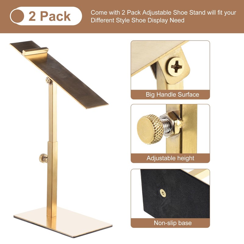 sourcing map Shoe Display Stand 2 Pack Adjustable Height High