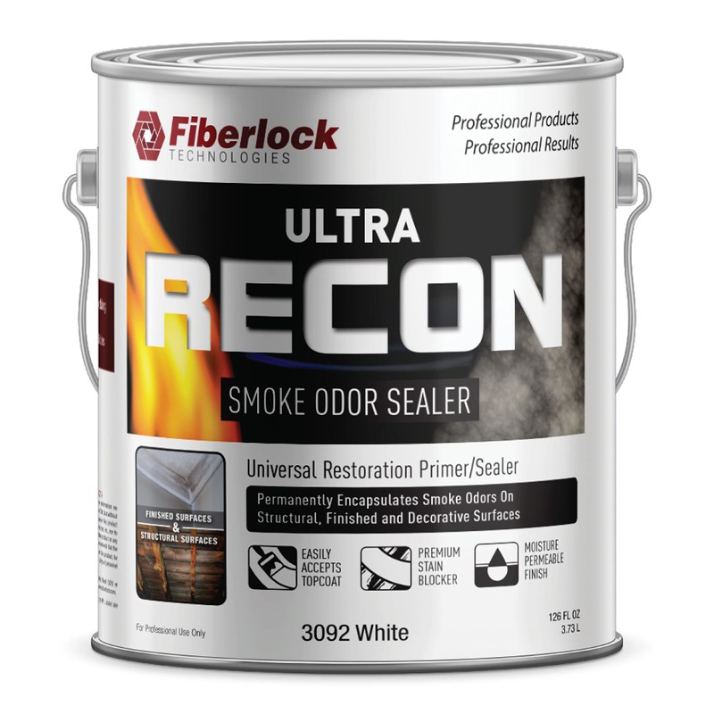 Fiberlock Ultra Recon Premium Smoke Odor Sealer, White, 1 Gallon,