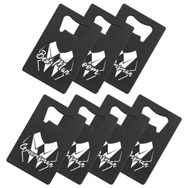 PartyGifts&beyond 7 Pcs Bachelor Party Favors Card Bottle Opener Stainless Steel Credit Card Size Gromsmen Gifts Bottle Opener Cap for Party(LJ-Struggle)