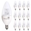 Bioluz LED 12 Pack 40 Watt Candelabra Bulbs 4.5W Dimmable