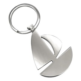 Sportigo ® Sailing Boat Keyring in Silver / Ship Boat Sailing Holiday Boat Captain Pendant Gift Idea, silver