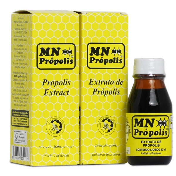 Brazil High Density MN Propolis Liquid 1.0 fl oz (30 ml) x 2 Boxes