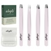 Alayki 4-Piece Stainless Steel Tweezer Set perfect for shaping eyebrows,