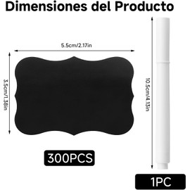 300 Pcs Etiquetas Para Frascos De Cocina, Etiquetas De Papel Con Bolígrafo Para Botellas Hogar Oficina Pizarra, Borrable Para Decorar Especias Tarros Despensa Vino Cocina Hogar Oficina