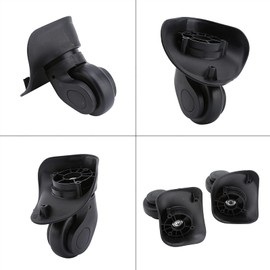 Nicoone W041-2 S Replacement Luggage Wheels, 1 Pair Universal Luggage Wheels, Luggage Wheels, Swivel Wheels, Left and Right Wheels for Trolley Suitcase Luggage, W041-2 S, black, 1 pair of universal