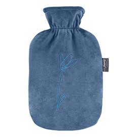 Fashy Hot Water Bottle 2.0 L with Plush Cover with Embroidered Dutch Iris, 67397 58