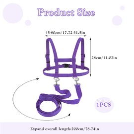 Horse Lead for Playing for Children, Horse Harness Children, Children's Lead for Playing Outdoor Toy Adjustable Horse Lead for Girls Boys Skiing Role Play (Purple)