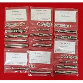 ALLOYBOLTZ - Compatible with The Yamaha 1987-2024 TW200 XT200 Polished Stainless Engine Allen Bolt KIT Set