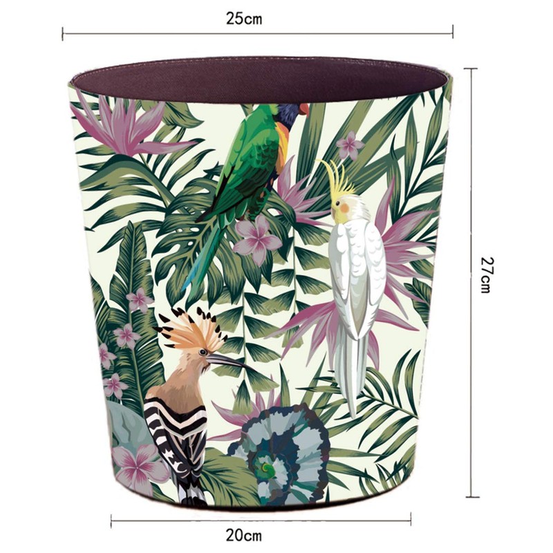 Scakbyer 10L/2.64 Gallon Trash Can, Decorative Waste Basket, PU Leather