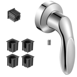 Dreyoo Shower Faucet Handle with 5 Pcs Insert, Faucet Handle Replacement Compatible with Kohler Coralais 1046987, Shower Parts Compatible with Kohler 1060514, Polished Chrome, Easy to Install