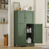 TEENFON Bathroom Floor Storage Cabinet, Freestanding Bathroom Cabinet with 4
