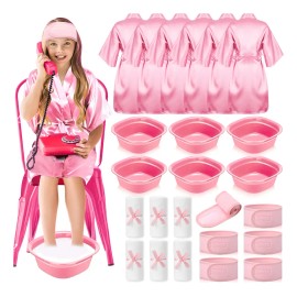 Suministros Para Fiestas De Spa Bunnycool Kids Con Batas, La