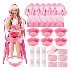 Suministros Para Fiestas De Spa Bunnycool Kids Con Batas, La