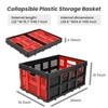 50L Collapsible Utility Crate, Hand Trucks Foldable Storage Bin Organizer,