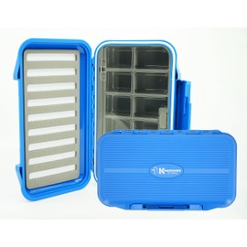 Kingfisher Large Waterproof 12 Compartment and Foam Fly Fishing Box