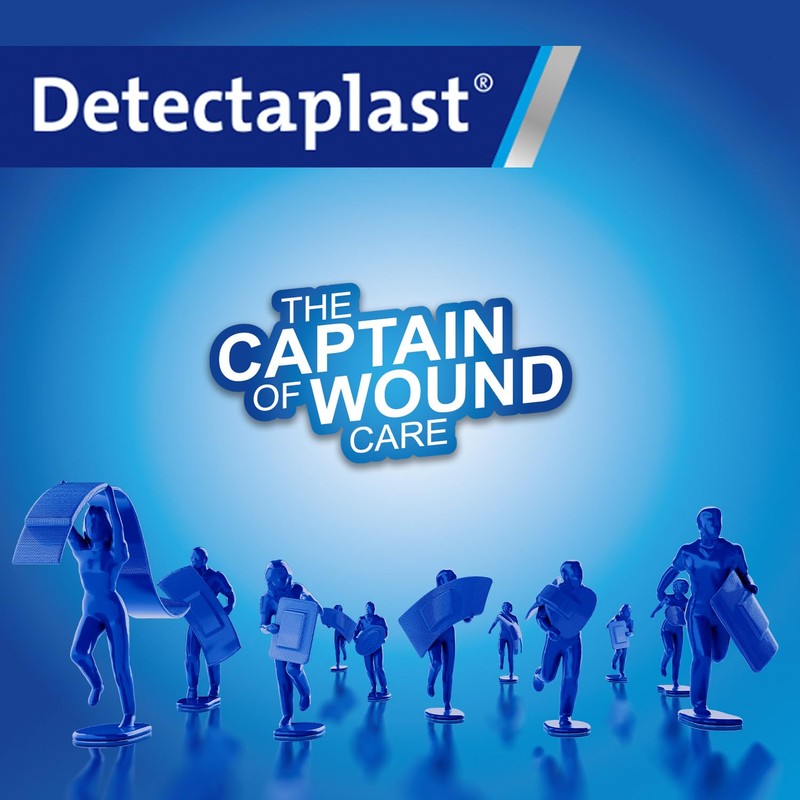 Detectaplast Blue bandaids Elastic, Metal detectable and Flexible bandaids, Essential