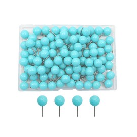 JIHUOO 100 Pcs Round Head Push Pins Map Tacks Map Marking Pins Thumbtacks Decorative Pushpins Thumb Tacks for Bulletin Board Cork Board Blue