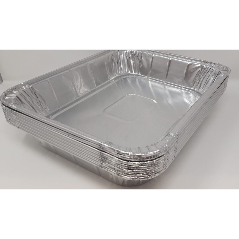 2 x Aluminium Foil Deep Rectangular Roasting Oven Baking Dish
