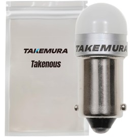 Takenous Truck Bastard Takemura Shokai BA9s LED G14 12v 24v Luminous Lucent Bulb with Built-in Strobe White for Square Markers, Set of 2 (White, BA9s)