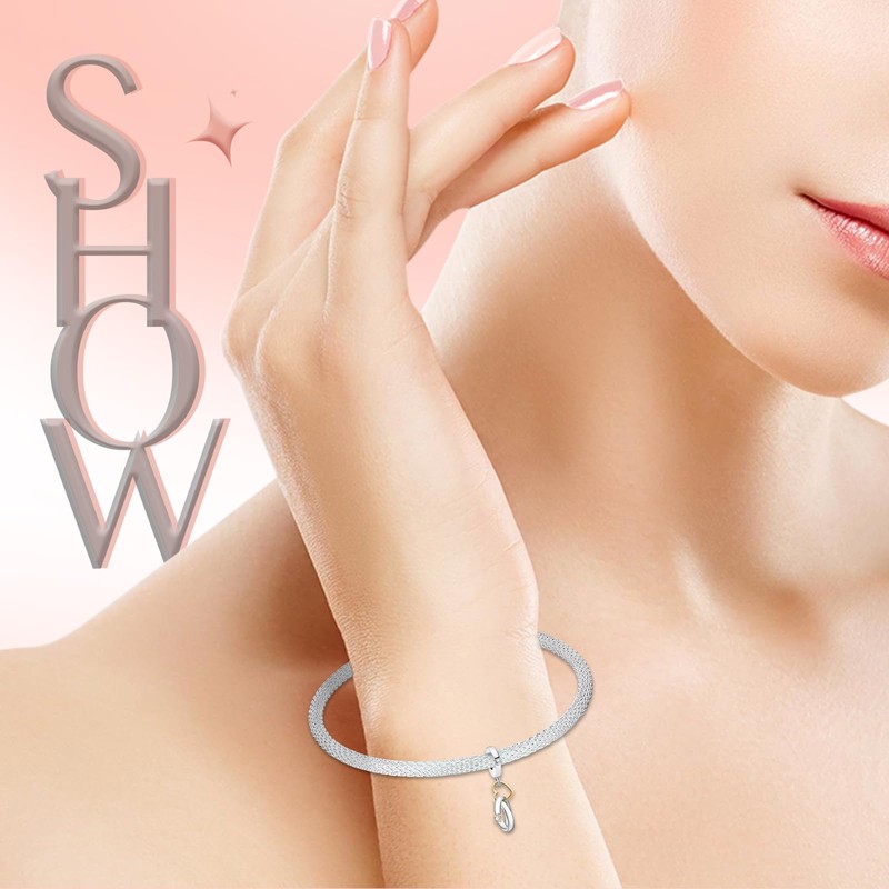 Amieween 925 Sterling Silver Charm for Women Bracelets Necklace Two-Tone