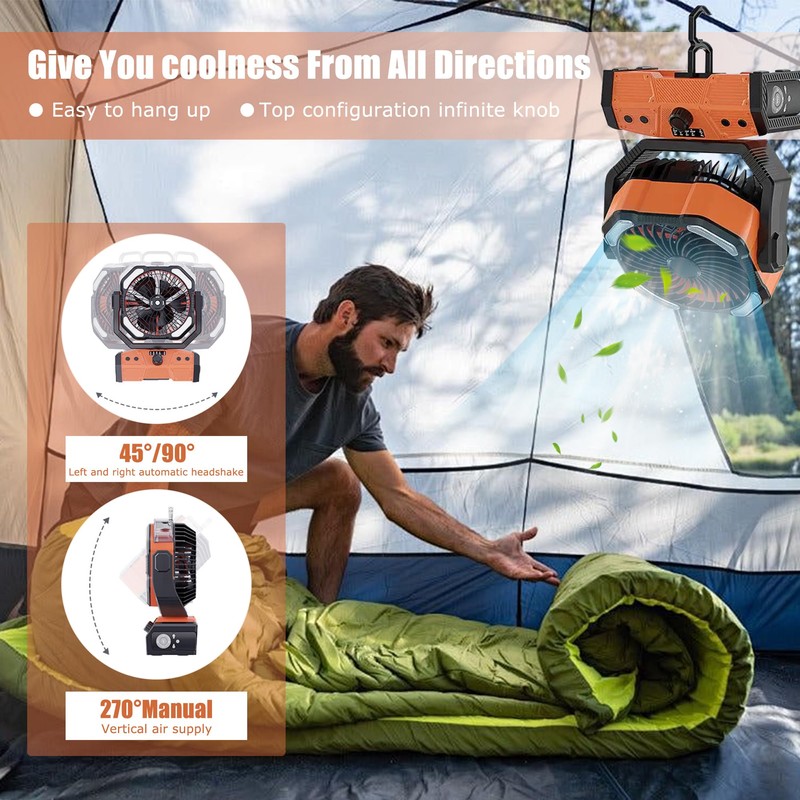 Bokynu 30000mAh Portable Misting Fan for Camping & Outdoors -