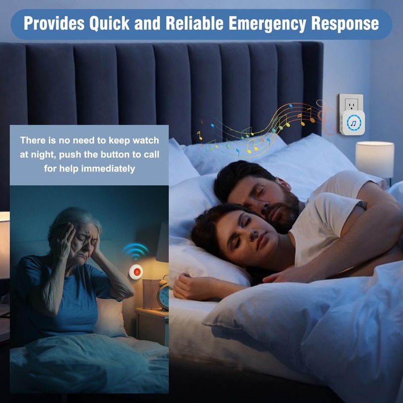 ChunHee Wireless Caregiver Page, Call Bell Alarm, SOS Panic Button