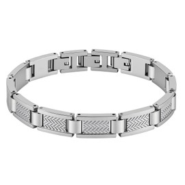 Feifuli Men's Stainless Steel Bracelet 7.5-8.9 Inches Solid Thick Chain