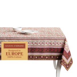 Maison d' Hermine Table Cloth Rectangle Table 100% Cotton 70 x 140 Inches Tablecloth Reusable Decorative Everyday Use for Dining Room, Farmhouse, Home, Party, Festive & Wedding - Reveillon Au Jardin