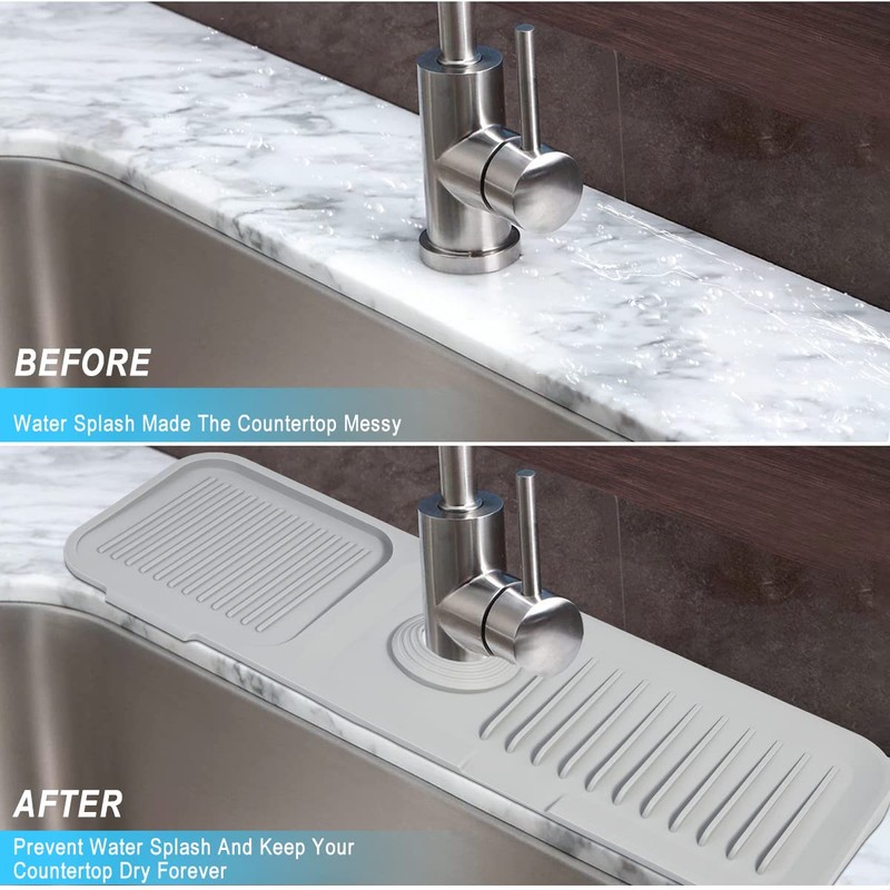Sink Splash Guard, Silicone Sink Faucet Mat Sink Accessories Faucet