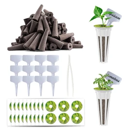 133 Pack Hydroponic Pods Supplies for Aerogarden Pods, Grow Sponges for Hydroponics, Seed Pods Kit with 60 Grow Sponges, 60 Pod Labels,12 Plant Labels, 1 Tweezer for Hydroponic Indoor Garden System
