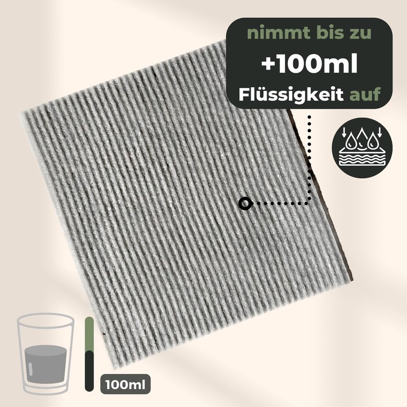 Grünschloss Dish Cloths Grey Washable (8X) Light Grey Cleaning Cloths