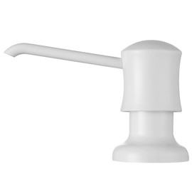 White Sink Soap Dispenser for Kitchen Sink (White), Built-in and Refill-from-Top Design with Liquid Hand & Dish Soap Bottle