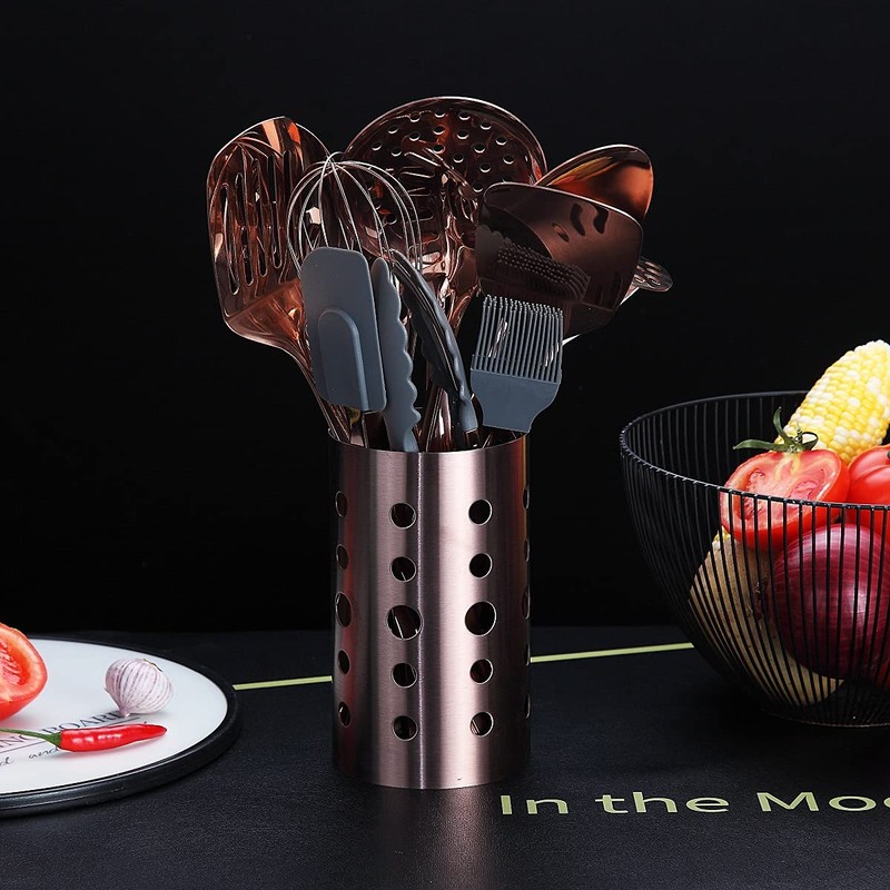 Copper Kitchen Utensils Set,13 Pieces Stainless Steel Cooking Utensils Set