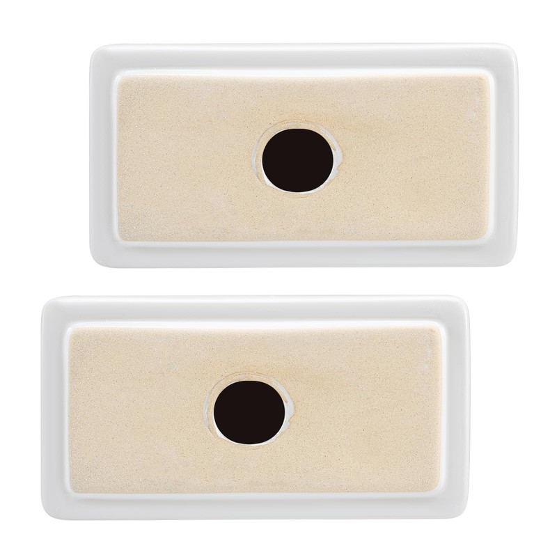 RattanView 2 Pcs White Porcelain Ceramic Towel Bar Rod Rack