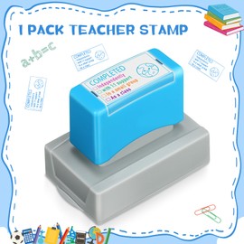 Saypacck Teacher Stamps Self Inking Teacher Grading Stamps Checkbox Grading Teacher Stamps Classroom Teacher Stamps for Classroom Teacher (Completed)