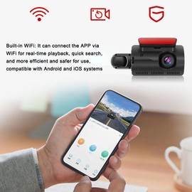 1080P DVR Dash Camera Front & Inside Dual Camera Car Dashcam 3.5 Inch IPS Screen Driving Recorder 170° Wide Angle with Night Vision Built-in WiFi G-Sensing Parking Monitor Loop Recording