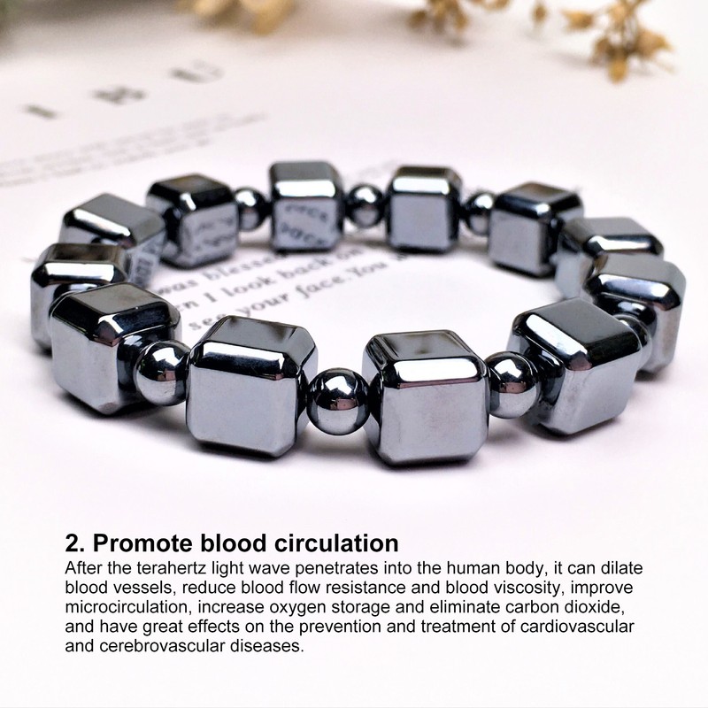 0.4in Terahertz Bracelet Rectangle Beads Good Thermal Conductivity Natural Terahertz