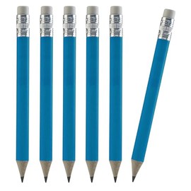 TH Golf 100pcs Premium Golf Pencils, 4 Inch Mini Pencils Half Pencils with Eraser Sharpened Wood Mini Round Pencils for Schools Wedding Toddlers Home Corporate Multiple Colours (Neon Blue)