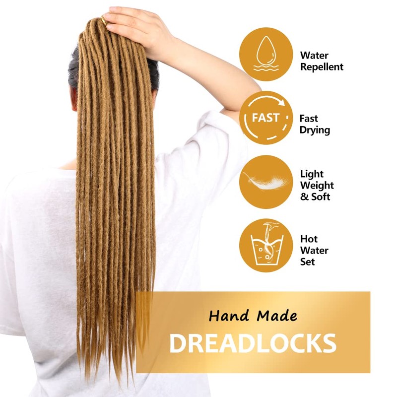 Aguacor Synthetic Double Ended Dreadlock Extensions 24inches 5 Strands Thin