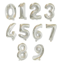 Weddecor 32" Helium Balloons with Numbers for Wedding Party Birthday Bridal Shower Engagement Anniversary New Year Party Number 6 Silver