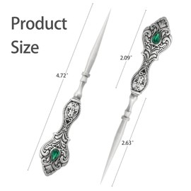 Vintage Embroidery Awl, Sewing Awl European Handle Scratch Awl for Leather Punch Stitching DIY Craft (Silver)