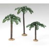 3 Piece Set Palm Trees Single Trunk 5" Scale Small/Med/Tall Font 3 Piece Set 6.5" - 9.5"H by Roman