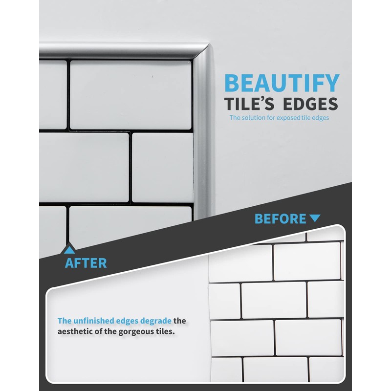 Art3d 10 Ft Peel and Stick Trim for Backsplash Tile
