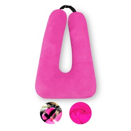 MROUEN Travel Pillow, Travel Pillow for Kids, Sleeper Hold Pillow Travel, Removable U-Shaped Pillow for Adults and Children to Support Head and Body in The Back Seat of Long Car Trips (Rose Purple)