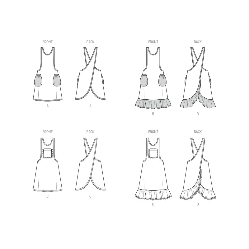 McCall's Sewing Pattern M8598A Misses' Aprons A (XS-S-M-L-XL)